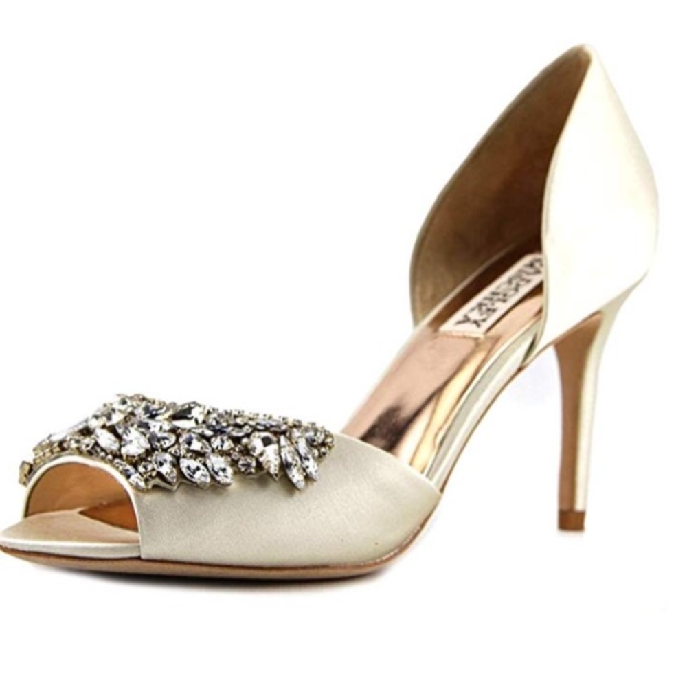 BADGLEY MISCHKA CANDANCE EMBELLISHED SHOE HEELS